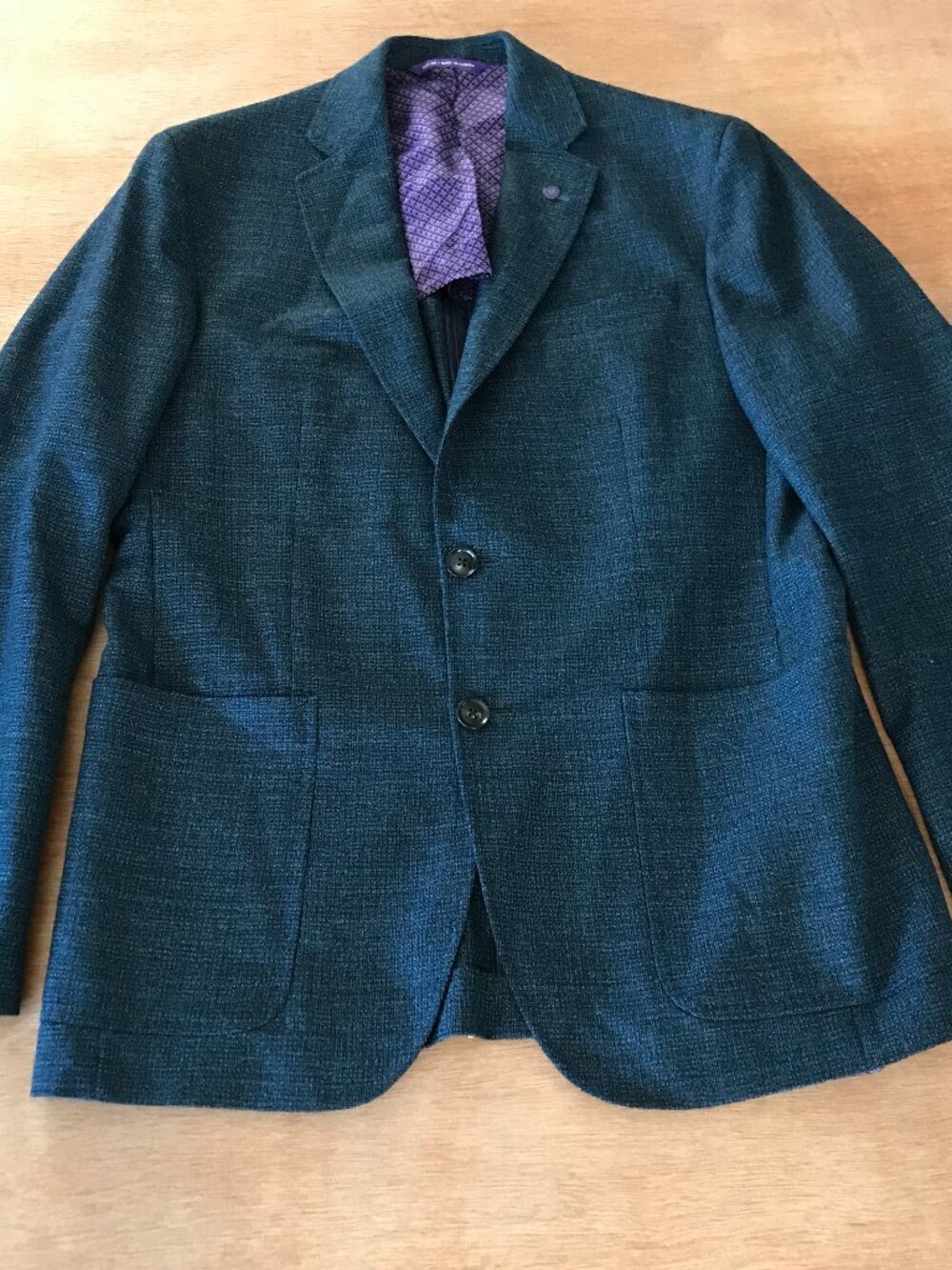 Ted Baker Endurance Kyle SBJ 100% Wool Blazer Men 38 Blue Single Breasted Pocket